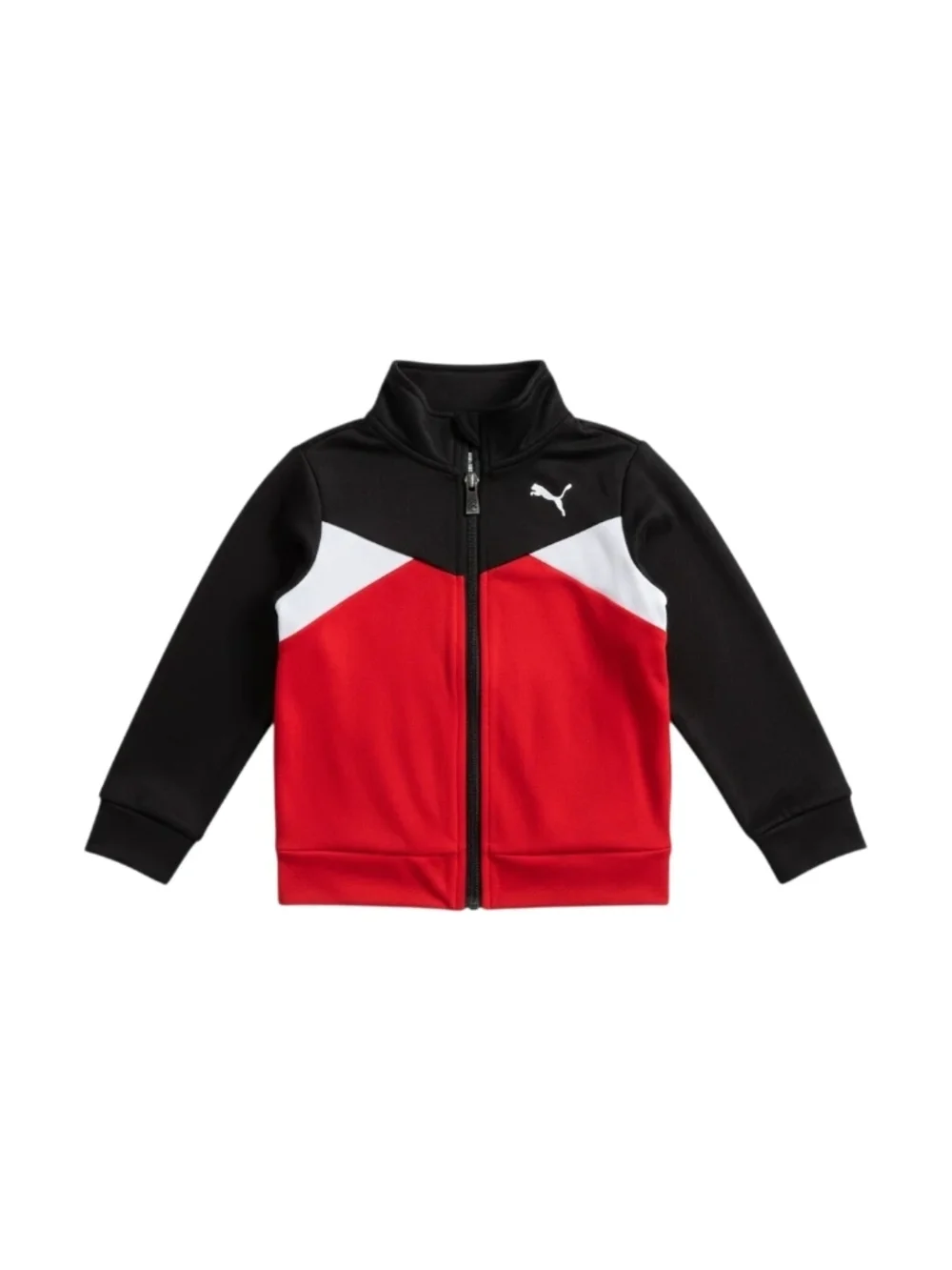 Kids Puma Colorblock Track Jacket - Red, Black & White